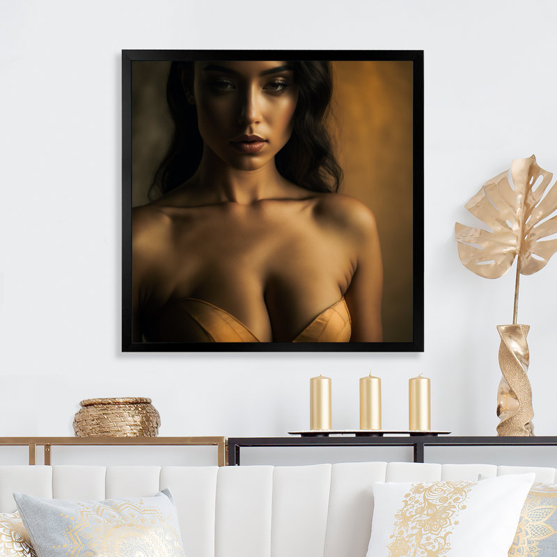Intimité intime I - reproduction sur toile, Cadre photo noir, H 30 po x l 30 po x P 1 po