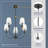 Billet 5-Light Chandelier with Fabric Shades-100090071