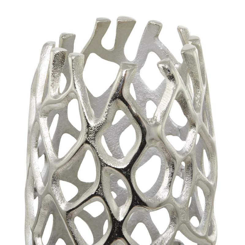 Vase Bodo, Argent, H 45 po x l 10 po x P 10 po