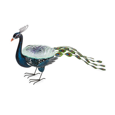 Maylani Peacock Glass Birdbath