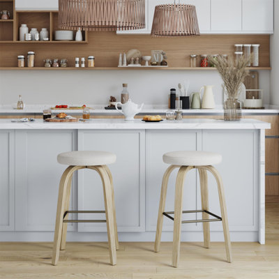 Ensemble de 2 tabourets de bar pivotants AILUNWALL (seulement chaises de salle à manger)