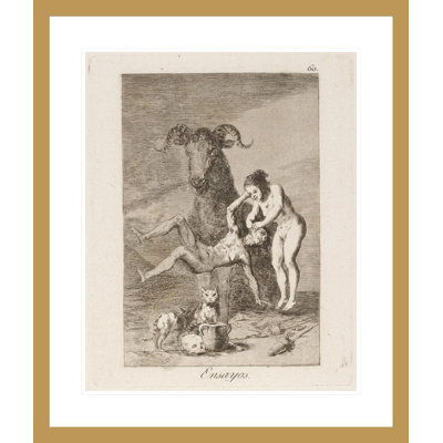 Ensayos. (Trials.) by Francisco de Goya - Giclee Framed Print