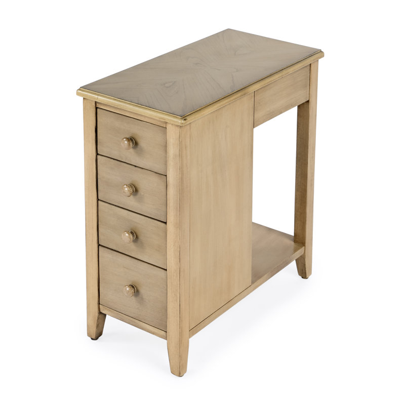 Kelton 4 Drawer Side Table, Antique Beige