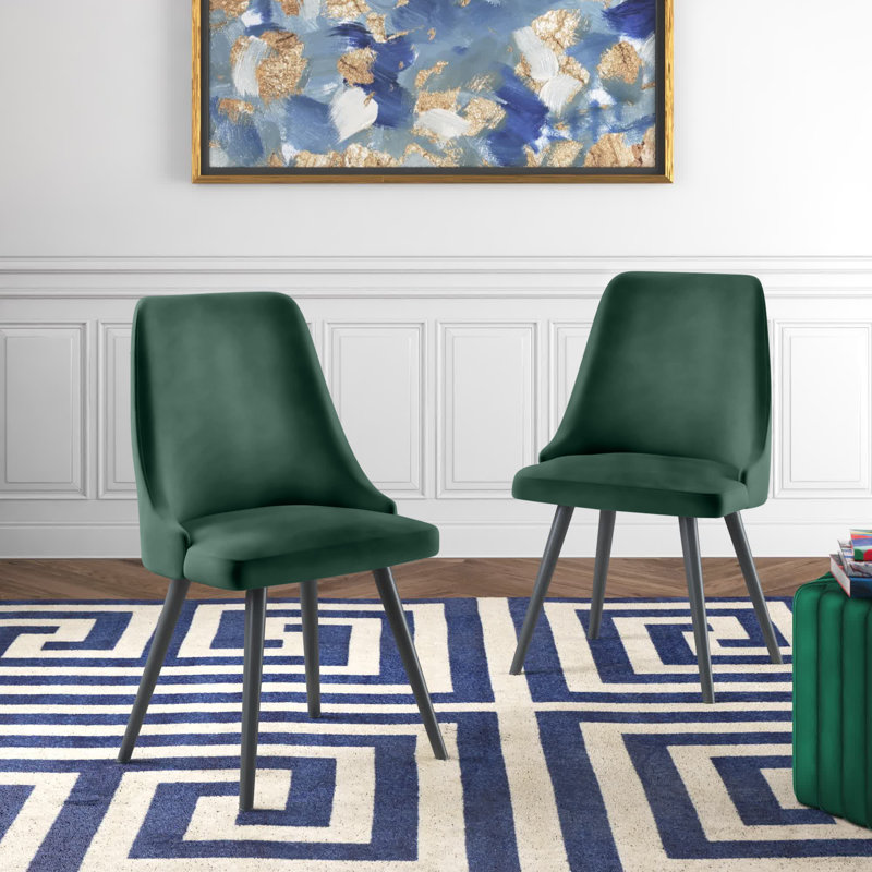 Chaise d'appoint en velours Milani, Velours vert malachite