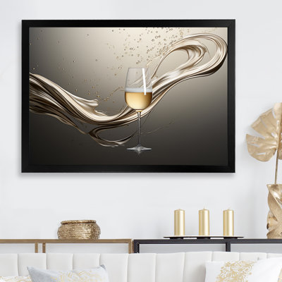Champagne Glass River Simplicity  - Wine & Champagne Wall Art Living Room