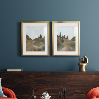Sentier de randonnée West Fork III - Ensemble de 2 tableaux encadrés sous verre acrylique, grand format, pour salon.