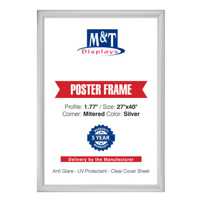 Silver Metal Beveled Picture Frame