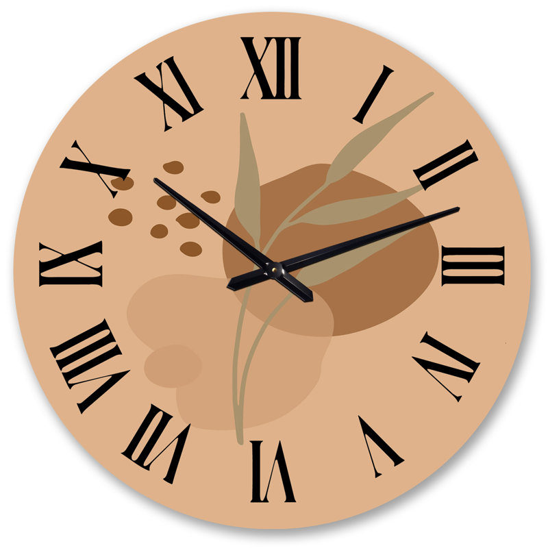 Horloge murale Minimal Boho Botanicals in Earth Tones II, Grand