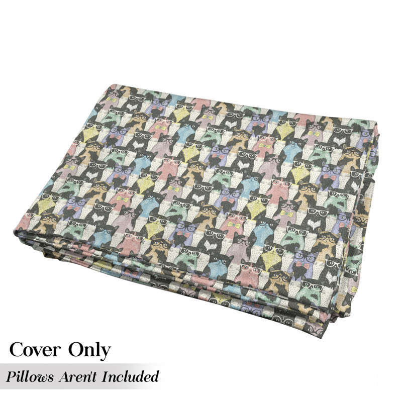 Housse de coussin Playful Hipster Cats, H 2 po x l 36 po x P 88 po