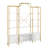 4-Tier Bookcase Modern Open Bookshelf, Display Shelf Storage Organizer With Storage Cabinets & Back X Bar Gold Frame