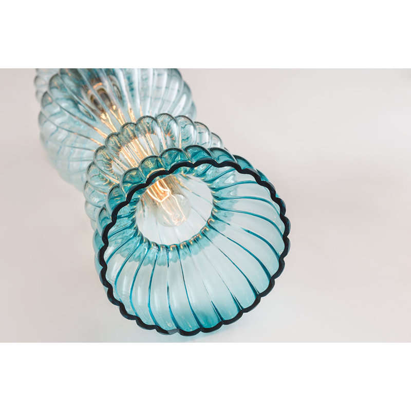 Pomfret 1 - Light Pendant, Blue, Aged Brass