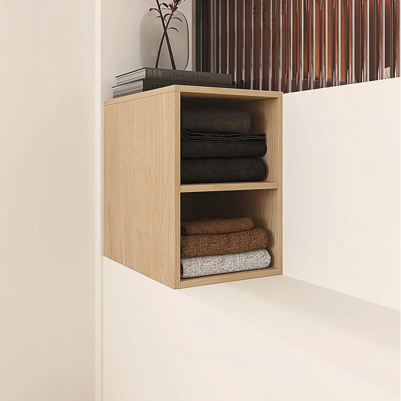 Petites tablettes de rangement murales de 12 pouces, convenant à une petite salle de bain, Naturel / naturel