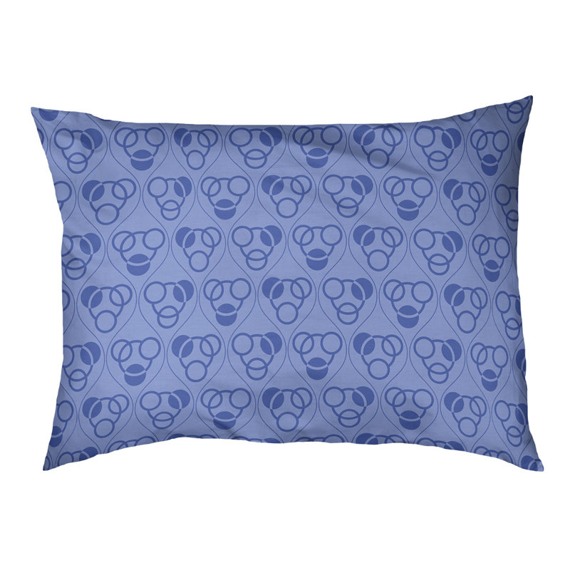 Chen Geometric Polyester Pet Bed, Small (28" W x 6" D x 18" H), Blue