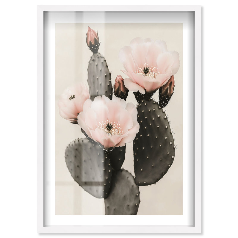 «Prickly Petals II» par Notoriart, H 16 po x l 11 po, Blanc