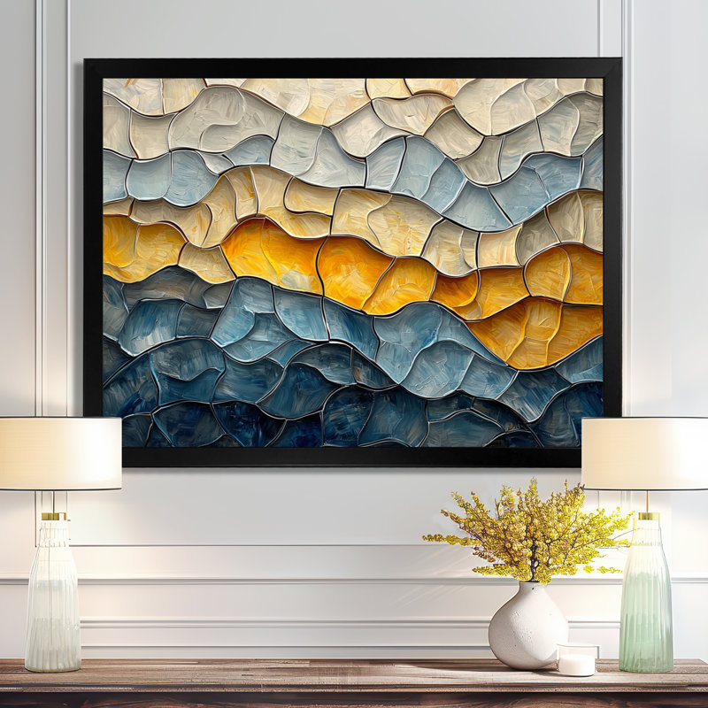 «Waves», art mural mural, Reproduction encadrée d'une seule photo, Noir, H 12 po x l 20 po
