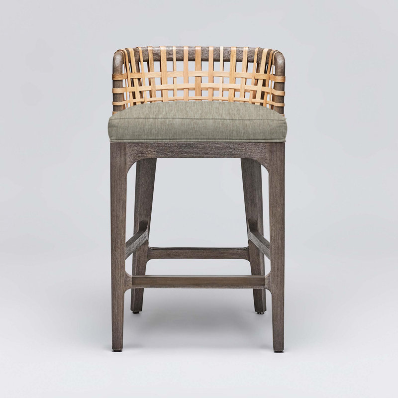 Tabouret de comptoir 26,5 po Palms, Cadre faon / gris céruse