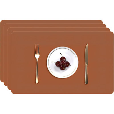 4 PC PU Waterproof and heat-insulating Dining Table Placemats