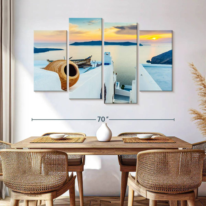 Nicci Scenic Santorini Sunset, H 42 po x l 68 po