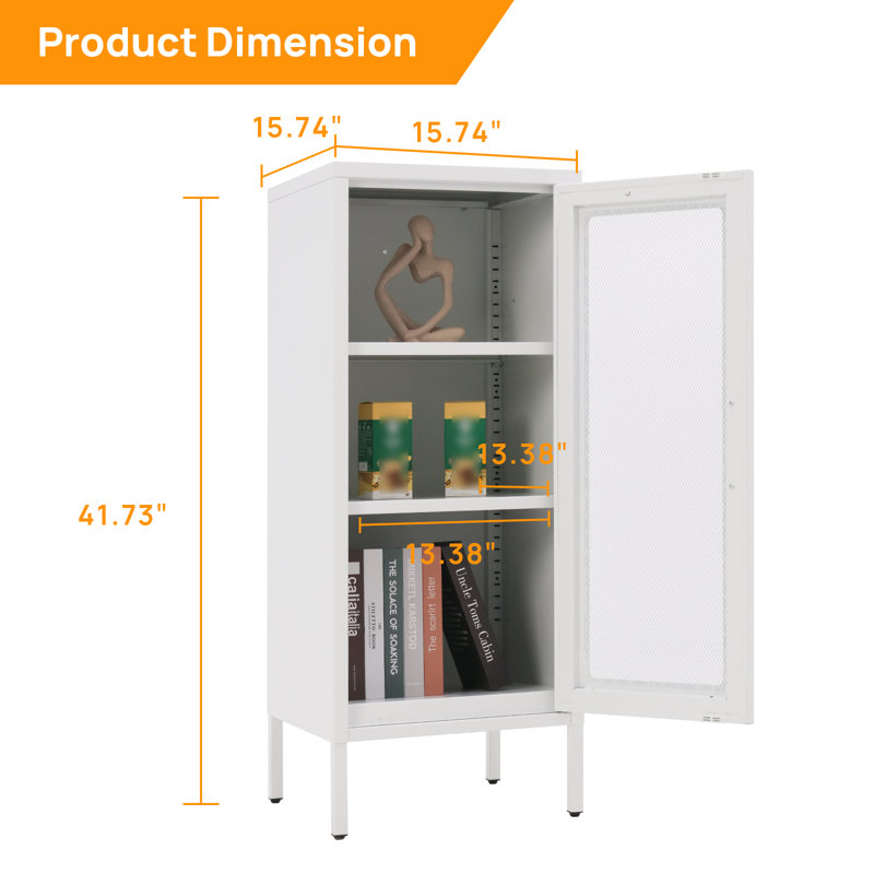 Armoire d'appoint en métal Mully, Blanc