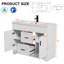 Meuble-lavabo autoportant Breonica de 42 po avec lavabo intégré en résine, design cannelé moderne, fini laqué PU résistant à l'eau, portes et tiroirs à fermeture amortie pour la rénovation de votre salle de bain.-971597540
