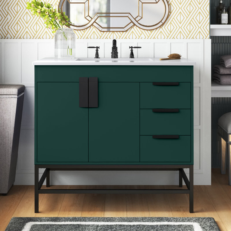 Ensemble de meuble-lavabo simple 36 po Eugene, Vert