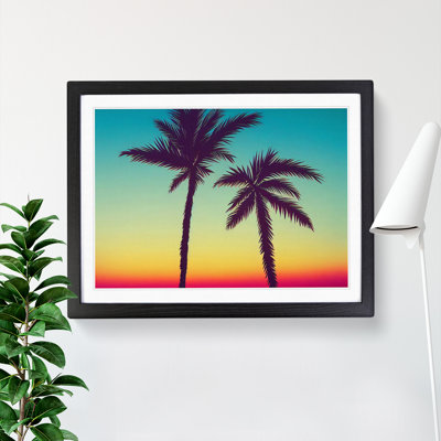 Showstopping Palm Tree Sunset - Framed Print
