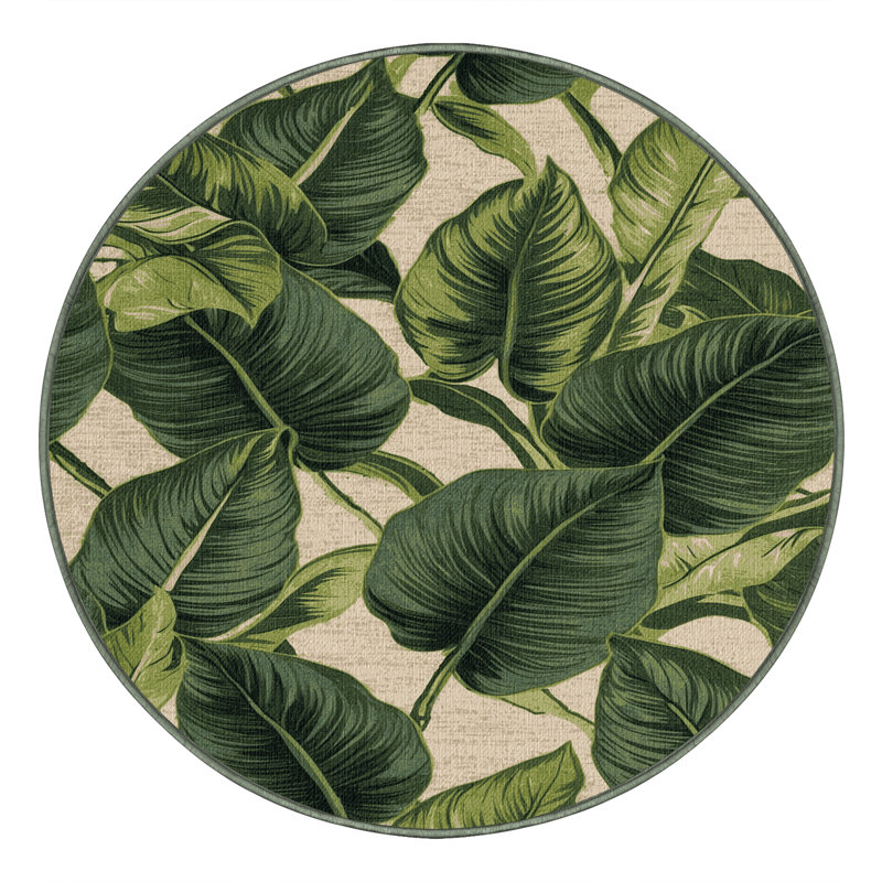  Tapis lavable hawaïen Philodendron, Rond 3 pi