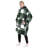 Plaid Oversized Wearable Blanket Hoodie Sweatshirt, Comfortable Sherpa Lounging Pullover-75305647
