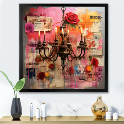 Lustre Pop Art en rose I - lustre mural