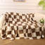 Jeté brun clair en damier pour canapé, lit et chambre AC.-125026860