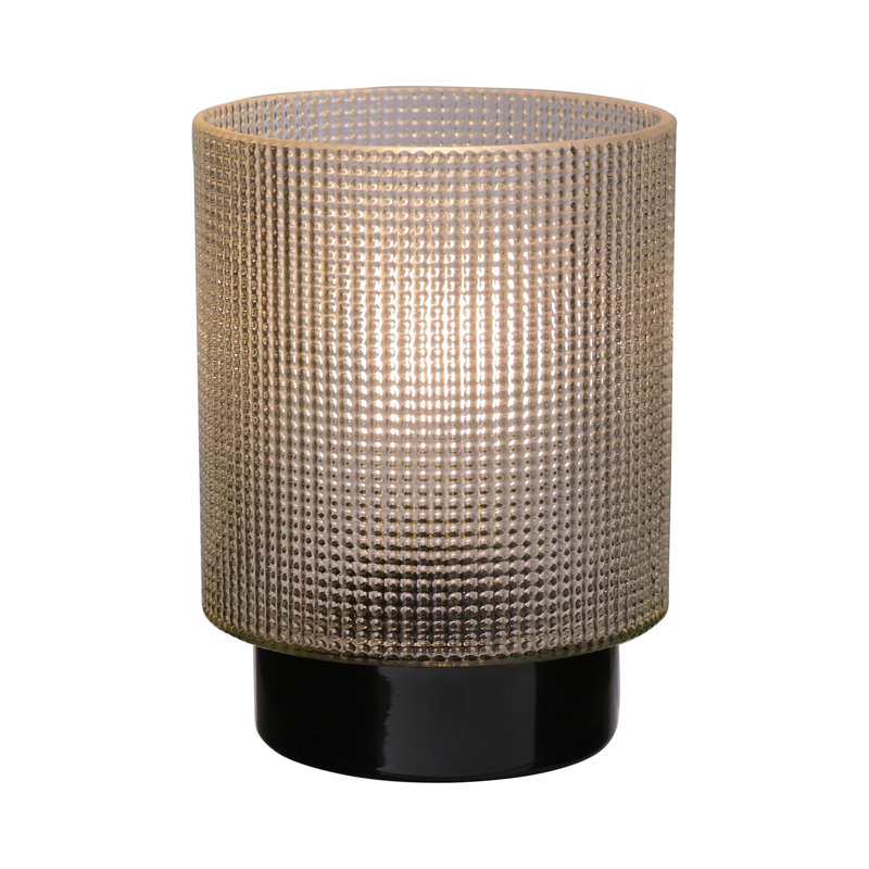 Arsha Glass Table Lamp, Black