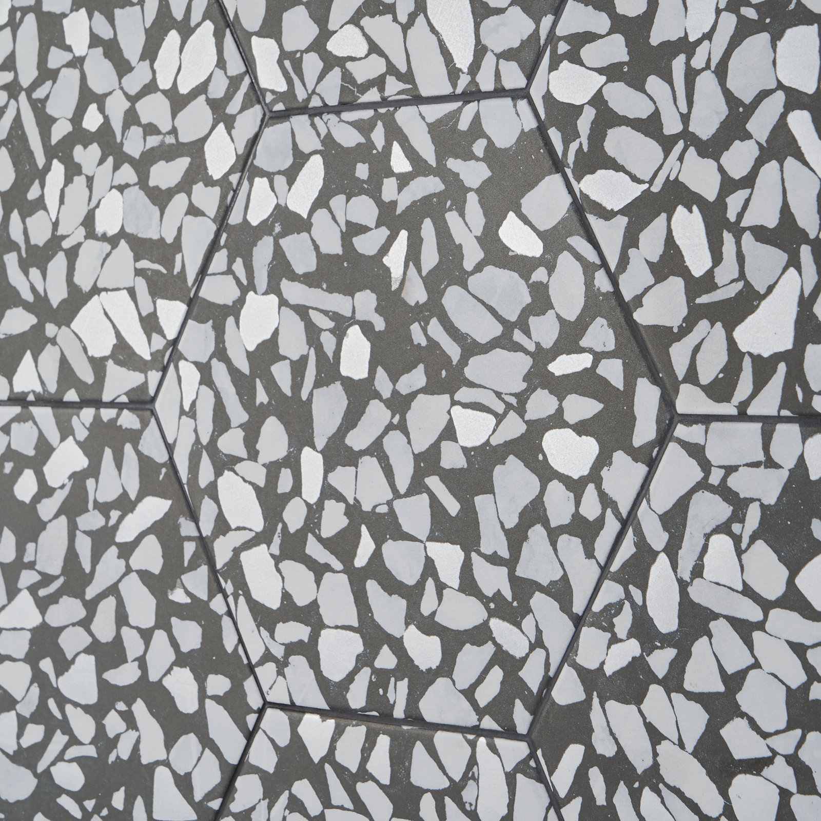 Jurassic Hex 9" Porcelain Tile, Black
