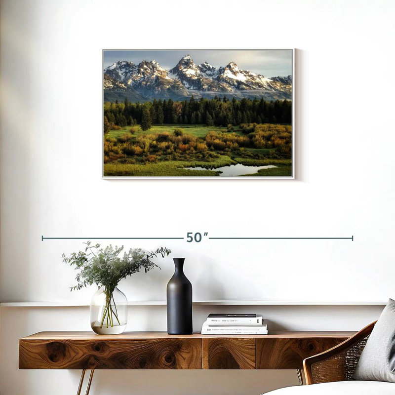 Grand Teton Beauty, Cadre flottant blanc, 31 po x 21 po