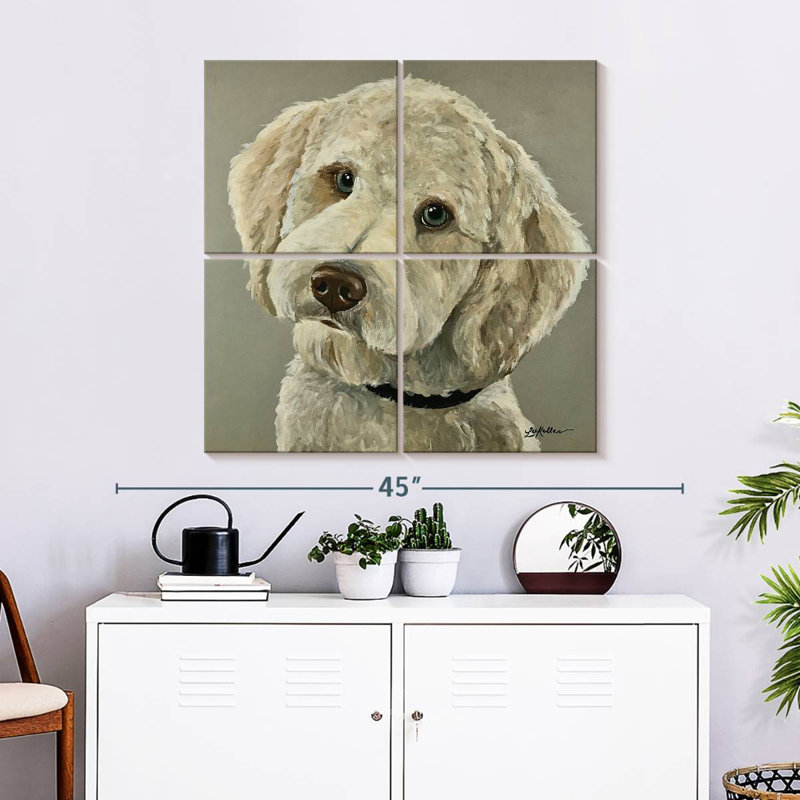 Brampt Goldendoodle On Gray, 32" H x 32" W