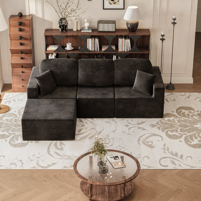 Canapé modulaire en forme de U Boneless, canapé modulaire en L avec siège profond pour chambre à coucher