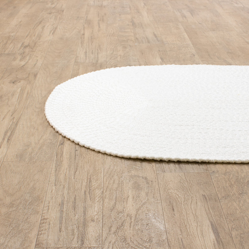 Solid Braided Farmhouse Performance Area Rug, Oval 7' x 9'