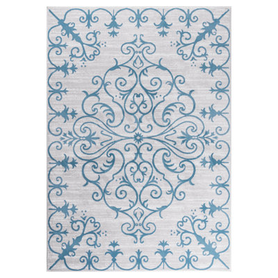 Tapis gris / bleu