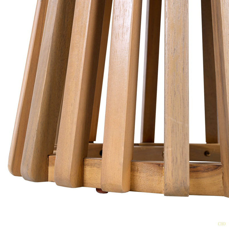 Table d'appoint d'extérieur en acacia pour le patio, table basse ronde pour la cour arrière, pelouse et balcon, Light Teak