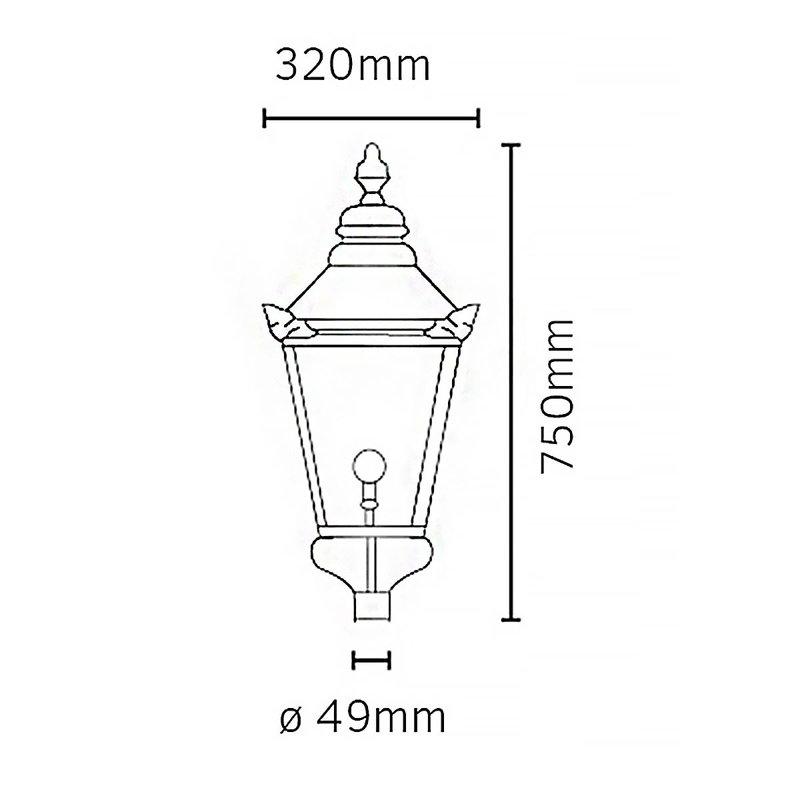 Fajardo Lamp Post (Full), 78cm H x 32cm W x 32 cm D