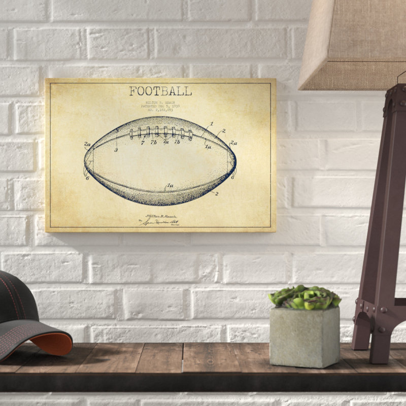 « football rétro rétro », impression sur toile encadrée, H 12 po x l 18 po x P 1,5 po