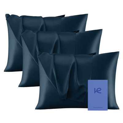 Kickoff 100% Organic Mulberry Soft Silk Pillowcase 2 PACK, Hidden Zipper, Highest 6A+ Grade 22 Momme Cooling For Hair & Skin, Hypoallergenic, Pillow Cover