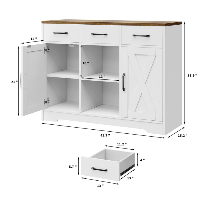 Laurel Foundry Modern Farmhouse West Hewish 41.7'' Wide 3 Drawer ...