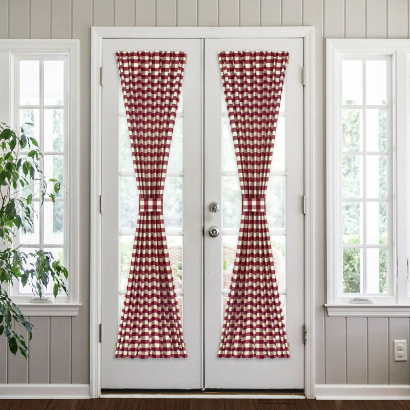 Ikuhiro Semi Sheer Curtain Single Panel, 54" W x 72" L, Burgundy