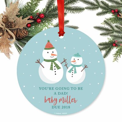 Personalized You're Going To Be A Dad Baby Due, Holiday Snowman Family Ball Ornament -  The Holiday Aisle®, E2AFFA7687F946B2985DE4EF2A374A12