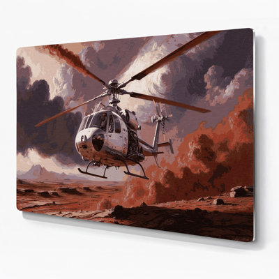 Space Mars helicopter Ingenuity Brown Metal Wall Art