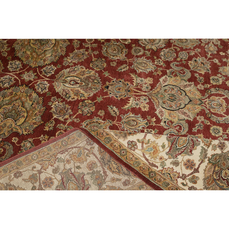 Tapis rouge / crème de haute qualité noué à la main