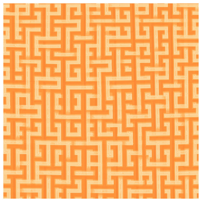 Orange Maze Pattern Double Sided Throw Pillows, 26 x 26 inches