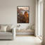 "Red Rock Formations in Misty Desert Valley", art mural sur toile-133485675