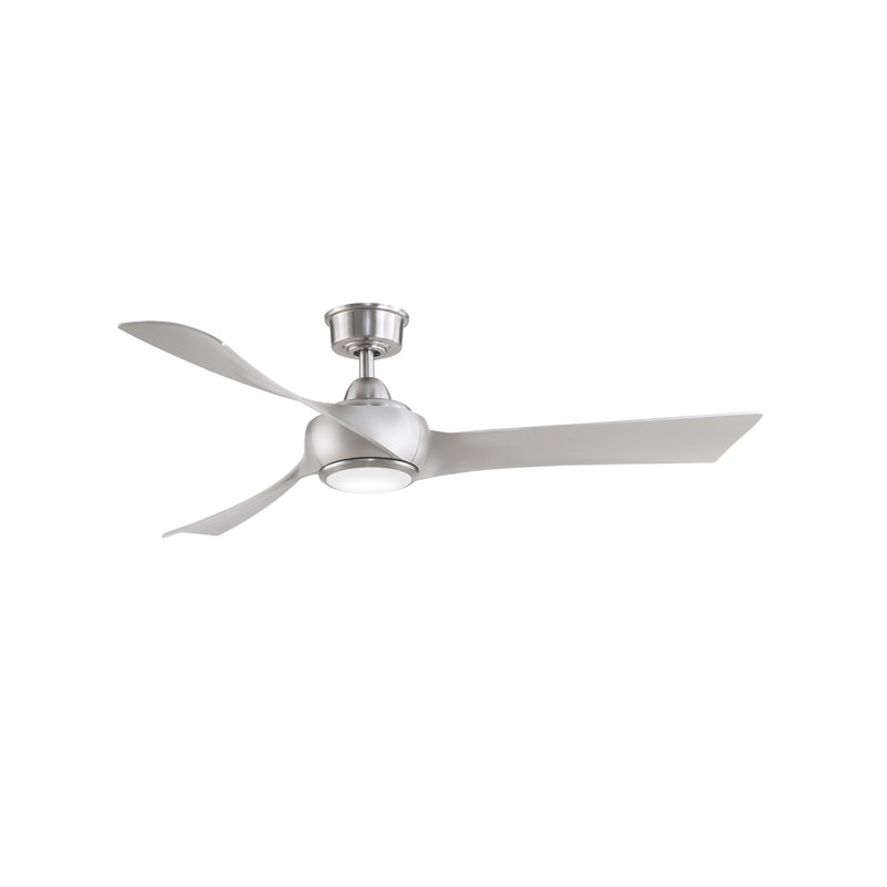 Wrap Custom 56 inch Indoor/Outdoor Ceiling Fan with LED CCT Select Light Kit - Brushed Nickel with Brushed Nickel blades