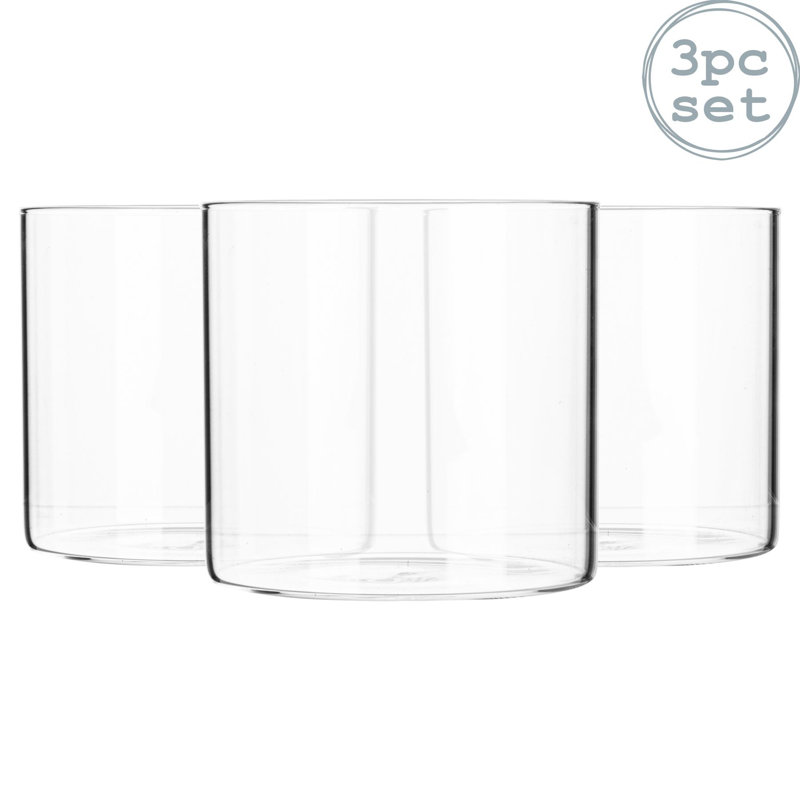 Argon Tableware - Glass Scandi Storage Jars - Set of 3, 9.5cm H x 10cm W x 10cm D